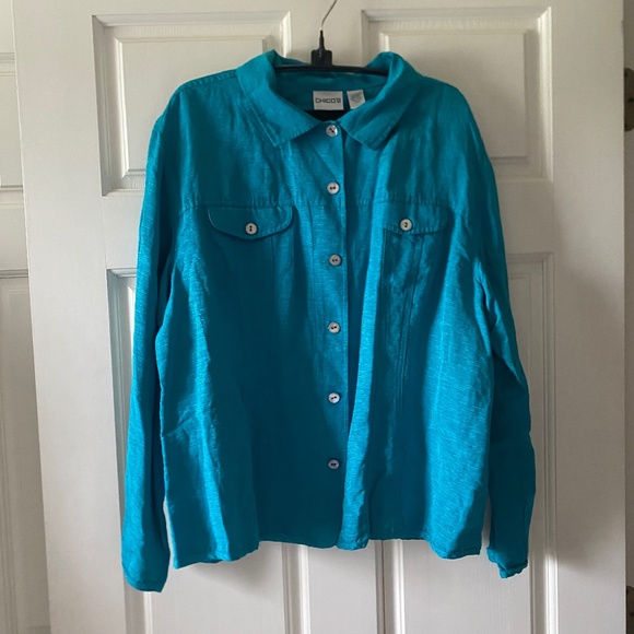 Chico's Tops - Chico's Silk & Linen Button Down Shirt - Size XL (Chico's 3)